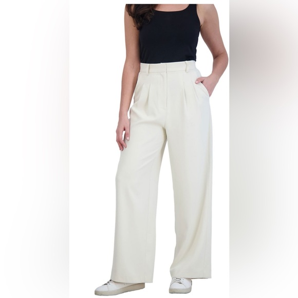 French Connection Wide Leg Trousers Size XS New Cream Ivory - Picture 1 of 4